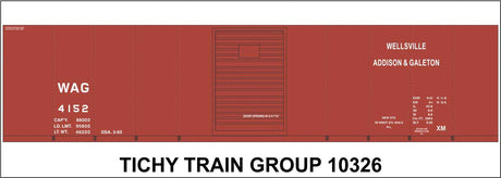 Railroad Decal Set -- Wellsville, Addison & Galeton 40' Steel Boxcar