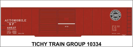 Railroad Decal Set -- Southern Pacific 50' Double-Door Steel Boxcar (Automobile Service, Lines Log