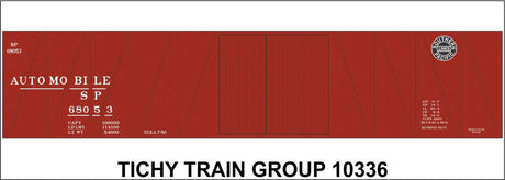 Railroad Decal Set -- Southern Pacific 50' 1-1/2-Door Wood Boxcar (Automobile Service, Lines Logo)