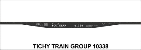 Railroad Decal Set -- Southern Railway 53'6" Steel Flatcar (black car)