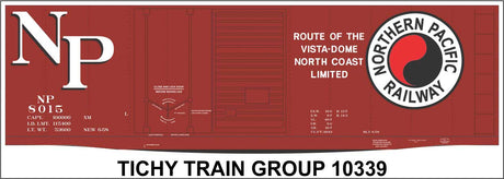 Railroad Decal Set -- Northern Pacific 40' Steel Plug & Sliding Door Boxcar (Large Monad Logo)