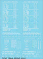 Railroad Decal Set -- Generic 50', 70 and 100-Ton Steel Boxcar Data (white lettering)