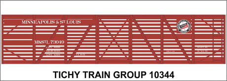 Railroad Decal Set -- Minneapolis & St. Louis 40' Wood Stock Car with Peoria Gateway Logo