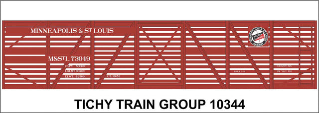 Railroad Decal Set -- Minneapolis & St. Louis 40' Wood Stock Car with Peoria Gateway Logo