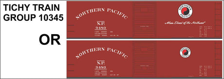 Railroad Decal Set -- Northern Pacific 40' Double-Sheathed Wood Boxcar