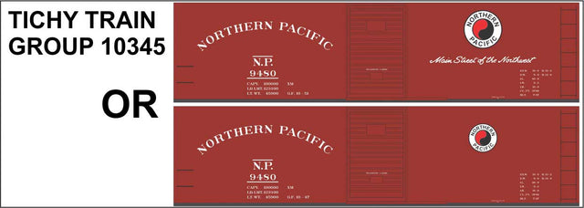 Railroad Decal Set -- Northern Pacific 40' Double-Sheathed Wood Boxcar