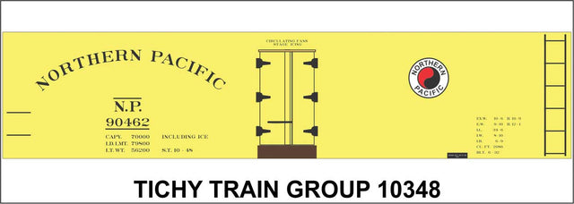 Railroad Decal Set -- Northern Pacific 40' Wood Reefer (yellow car)