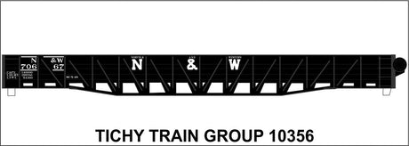 Railroad Decal Set -- Norfolk & Western 53' War Emergency Composite Gondola (black car, block N&W)