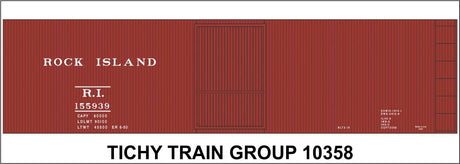 Railroad Decal Set -- Rock Island 40' Steel Boxcar (Boxcar Red Car)