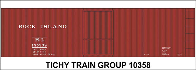 Railroad Decal Set -- Rock Island 40' Steel Boxcar (Boxcar Red Car)