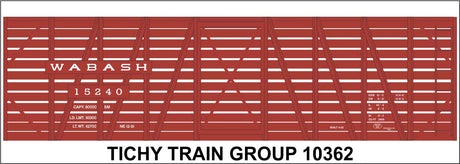 Railroad Decal Set -- Wabash 40' Wood Stock Car