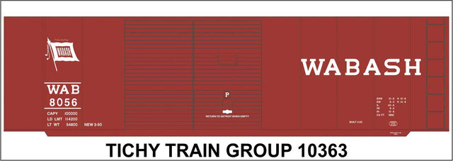 Railroad Decal Set -- Wabash 40' Steel Boxcar (Flag Logo)