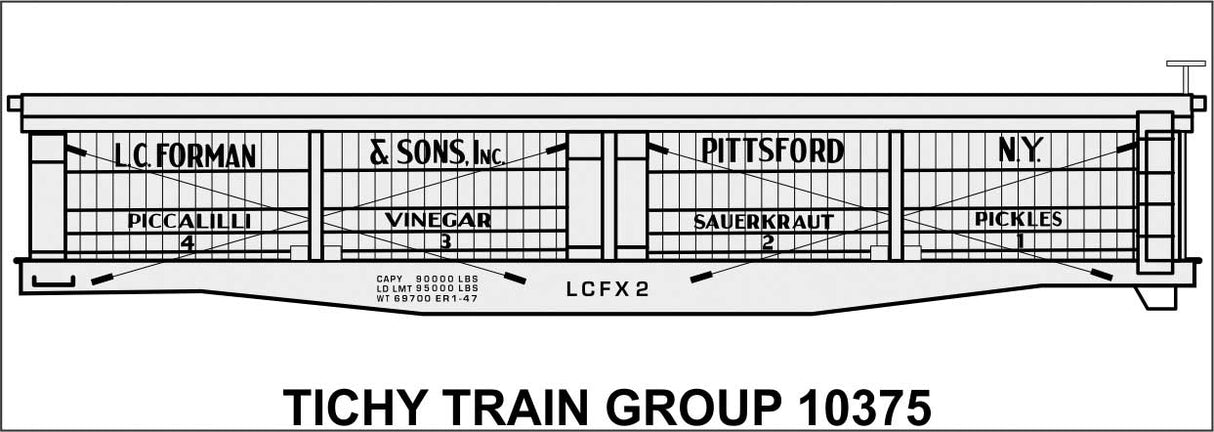 Railroad Decal Set -- LC Forman & Sons 4-Vat Pickle Car