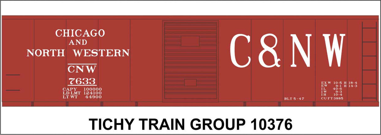 Railroad Decal Set -- Chicago & North Western 40' Boxcar (Boxcar Red Car, Large C&NW)