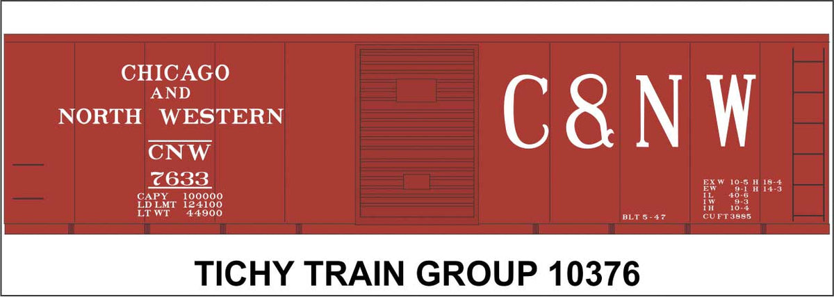 Railroad Decal Set -- Chicago & North Western 40' Boxcar (Boxcar Red Car, Large C&NW)