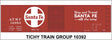Railroad Decal Set -- Santa Fe 40' Steel Boxcar (Boxcar Red Car, Ship & Travel Slogan, Large Logo)