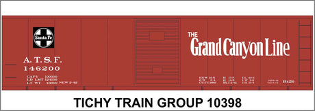 Railroad Decal Set -- Santa Fe 40' Steel Boxcar (Boxcar Red, Grand Canyon Line, Square Logo)