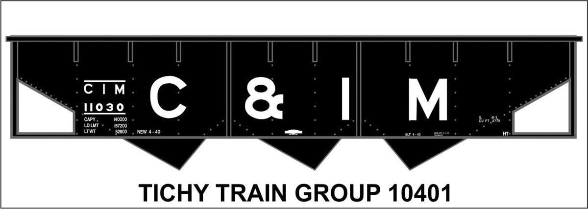 Railroad Decal Set -- Chicago & Illinois Midland 3-Bay Steel Hopper