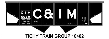 Railroad Decal Set -- Chicago & Illinois Midland 2-Bay Steel Hopper