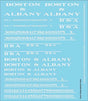 Railroad Decal Set -- Boston & Albany Roadname Set (white)