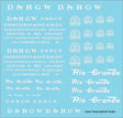 Railroad Decal Set -- Denver & Rio Grande Western Roadname Set (white)
