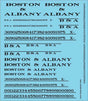 Railroad Decal Set -- Boston & Albany Roadname Set (black)
