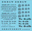 Railroad Decal Set -- Denver & Rio Grande Western Roadname Set (black)