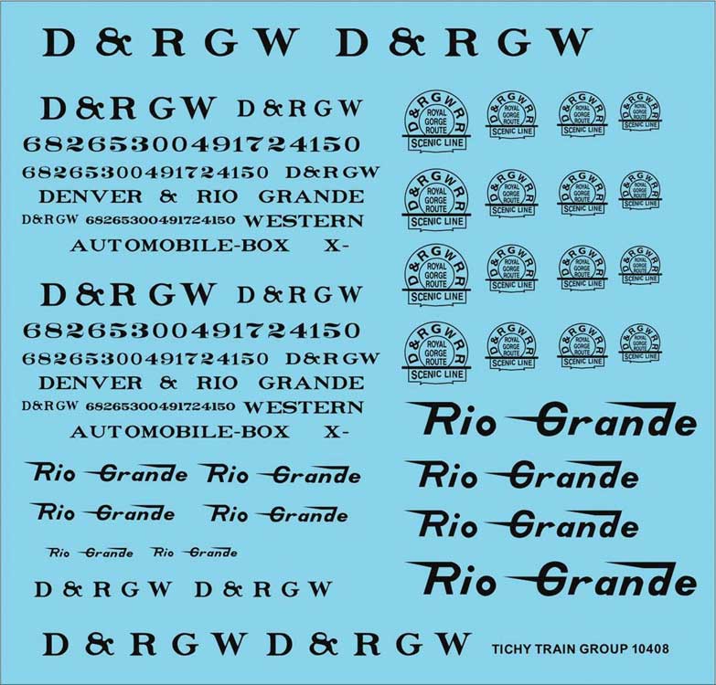 Railroad Decal Set -- Denver & Rio Grande Western Roadname Set (black)