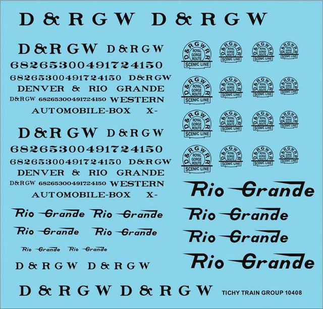 Railroad Decal Set -- Denver & Rio Grande Western Roadname Set (black)