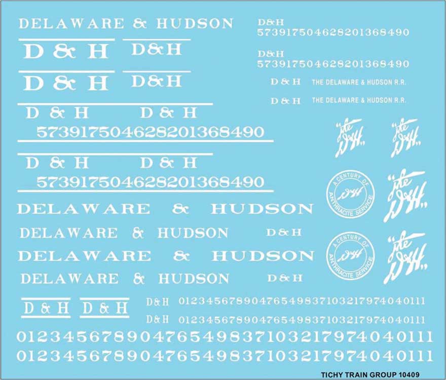Railroad Decal Set -- Delaware & Hudson Roadname Set (white)