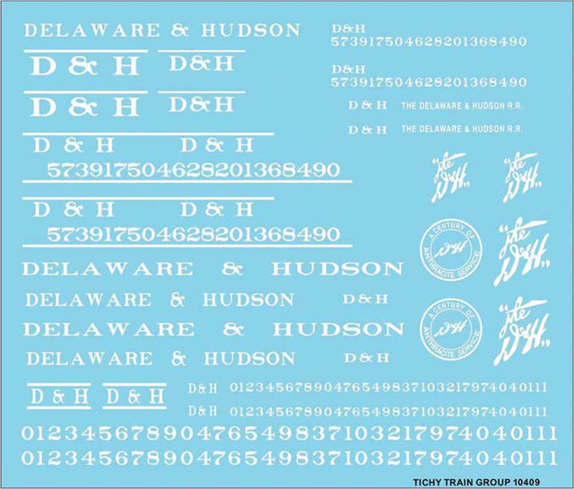 Railroad Decal Set -- Delaware & Hudson Roadname Set (white)