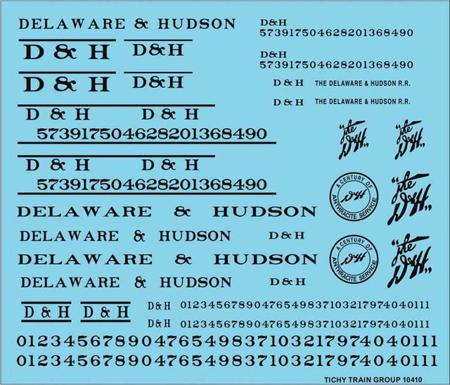 Railroad Decal Set -- Delaware & Hudson Roadname Set (black)