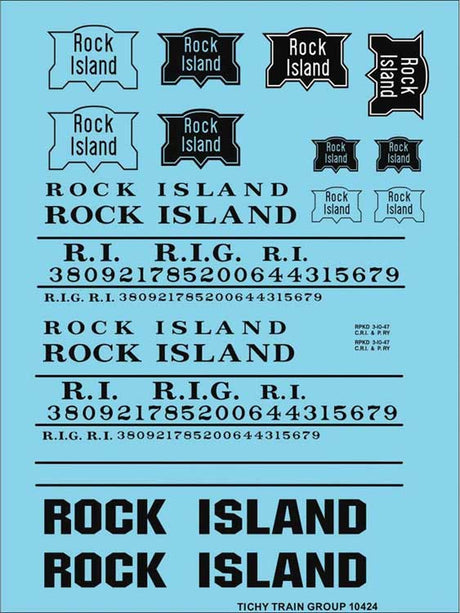 Railroad Decal Set -- Rock Island Roadname Set (black)