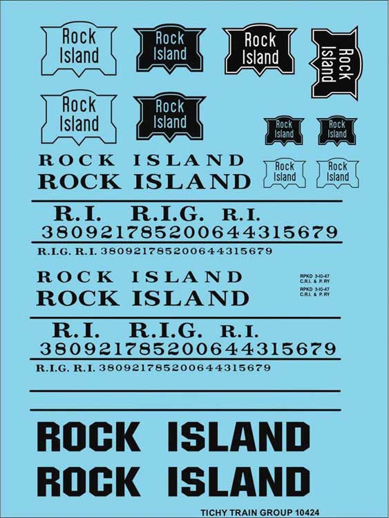 Railroad Decal Set -- Rock Island Roadname Set (black)