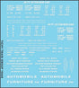 Railroad Decal Set -- 36', 40' Boxcar Data, Gothic Lettering (white)