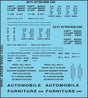 Railroad Decal Set -- 36', 40' Boxcar Data, Gothic Lettering (black)