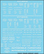 Railroad Decal Set -- 40', 50' Boxcar Data, Gothic Lettering (white)