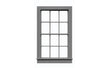 Windows Double Hung - pkg(6) -- 6/6, Scale 38 x 66"  96.5 x 168cm