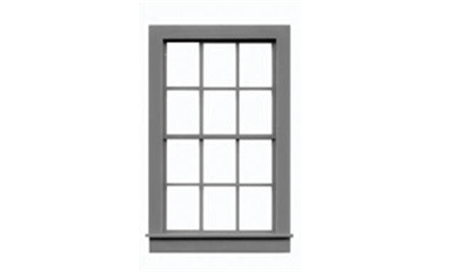 Windows Double Hung - pkg(6) -- 6/6, Scale 38 x 66"  96.5 x 168cm