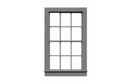 Windows Double Hung - pkg(6) -- 6/6, Scale 38 x 66"  96.5 x 168cm