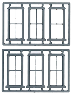 Windows - Double-Hung pkg(6) -- 2/2, Scale 28 x 70"  71.1 x 178cm