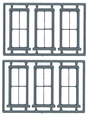 Windows - Double-Hung pkg(6) -- 2/2, Scale 28 x 70"  71.1 x 178cm