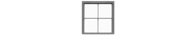 2/2 45 x 45" Scale Double-Hung Window -- Plastic w/Glazing & Shades For .925 x 1" Opening pkg(6)