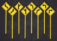 Road Path Warning Signs -- Set #1 pkg(8)
