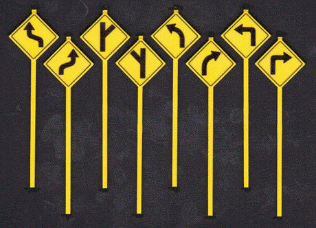 Road Path Warning Signs -- Set #1 pkg(8)