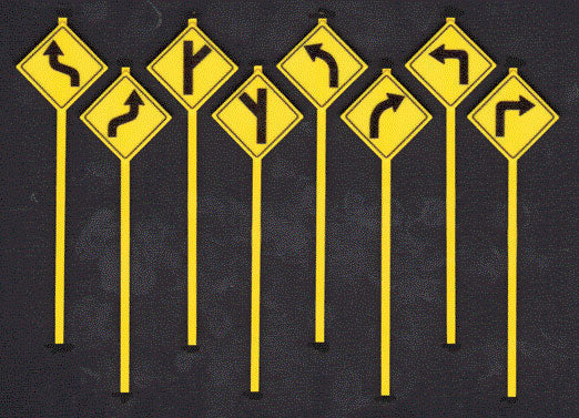 Road Path Warning Signs -- Set #1 pkg(8)