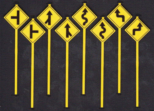 Road Path Warning Signs -- Set #2 pkg(8)