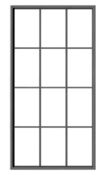 12-Pane Masonry Window with Precut Glazing -- Scale 64 x 126"  162 x 320cm  pkg(4)