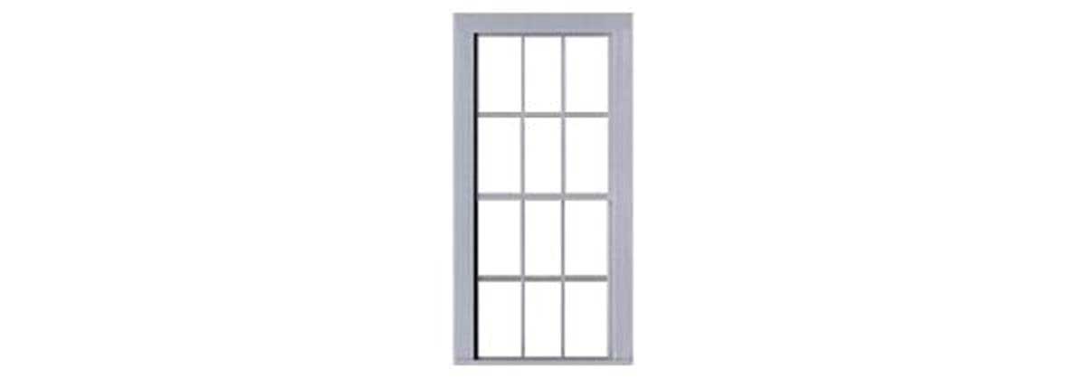 6-6 Double-Hung Window with Glazing and Shades -- 38 x 90" Scale (Fits .83 x 1.836" Opening) pkg(6)