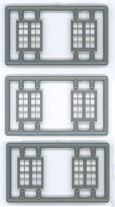 Windows - Double Hung pkg(6) -- 4/4 Double; Scale 64 x 80"  (Fits .45 x .53" Opening)